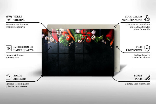 Cobertura placa vitrocerámica Vegetais coloridos