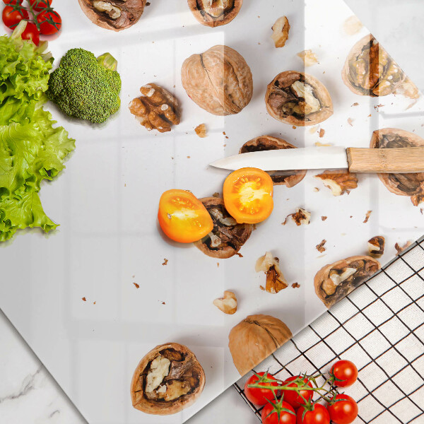 Protetor para fogão de vidro Nozes em fundo branco