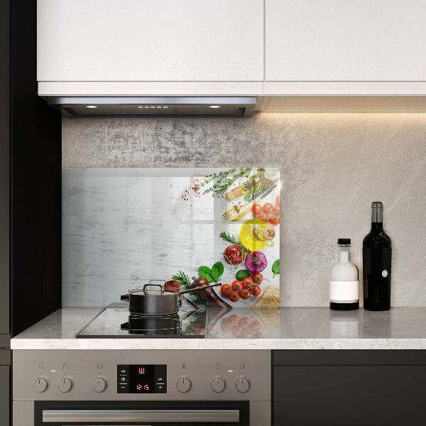 Protetor em vidro para fogão Vegetais e especiarias