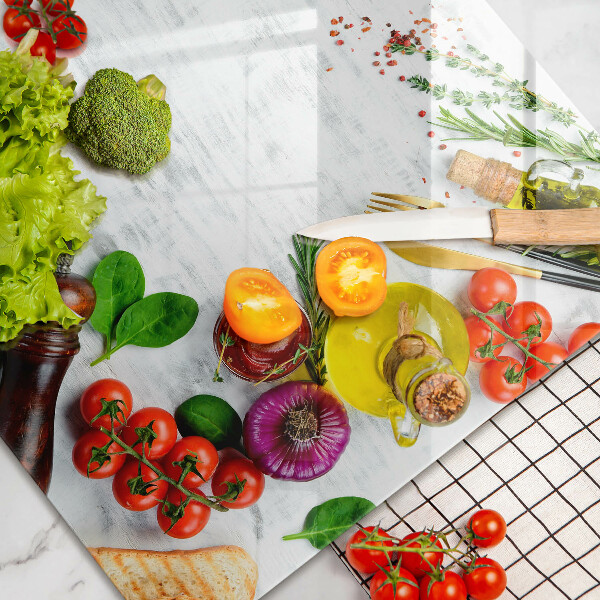 Protetor em vidro para fogão Vegetais e especiarias