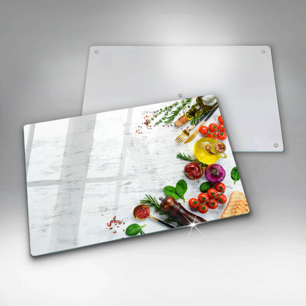 Protetor em vidro para fogão Vegetais e especiarias