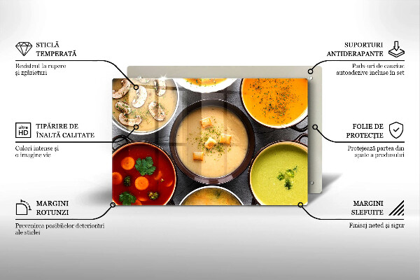 Protetor para fogão de vidro Sopas coloridas