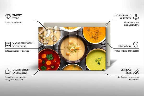 Protetor para fogão de vidro Sopas coloridas