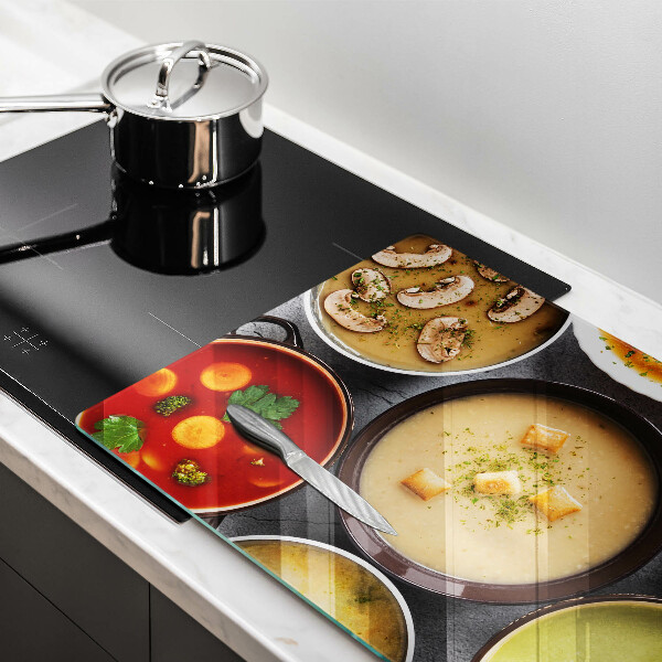 Protetor para fogão de vidro Sopas coloridas