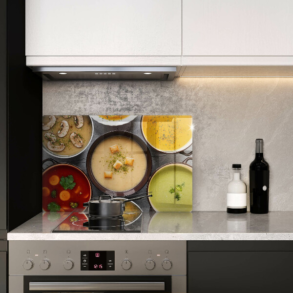 Protetor para fogão de vidro Sopas coloridas