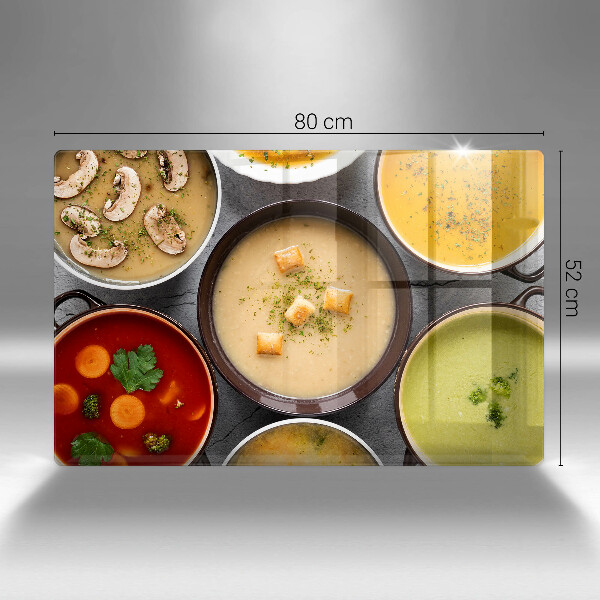 Protetor para fogão de vidro Sopas coloridas