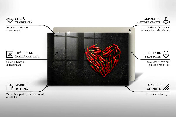 Protetor para fogão de vidro Coração de pimenta