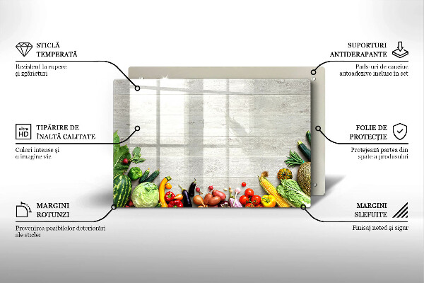 Protetor para fogão de vidro Vegetais em capas