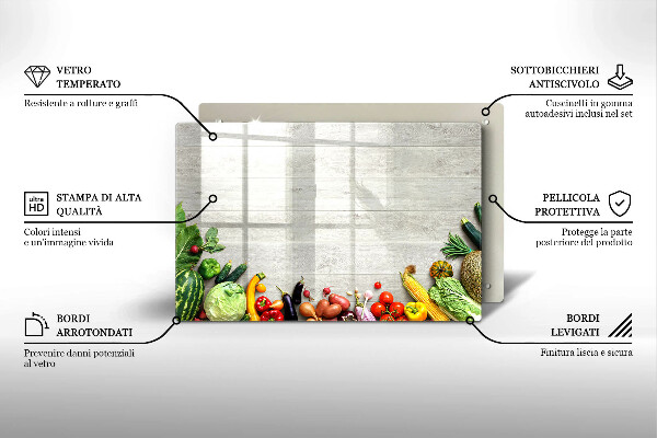 Protetor para fogão de vidro Vegetais em capas