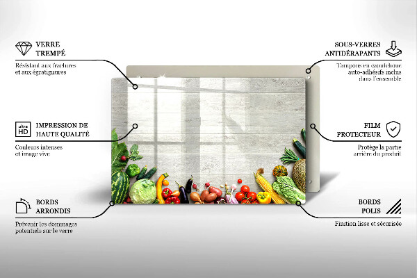 Protetor para fogão de vidro Vegetais em capas