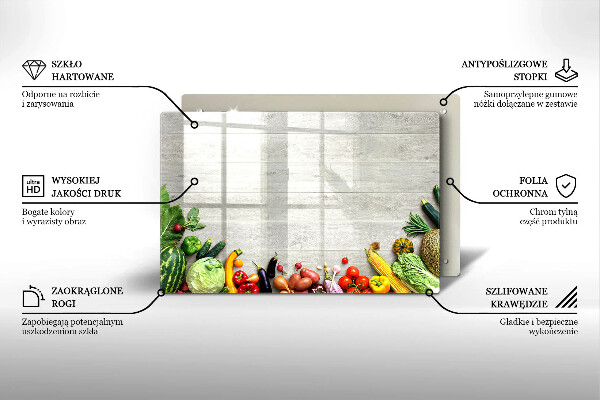 Protetor para fogão de vidro Vegetais em capas