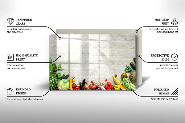 Protetor para fogão de vidro Vegetais em capas