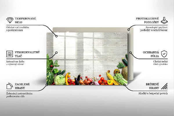 Protetor para fogão de vidro Vegetais em capas
