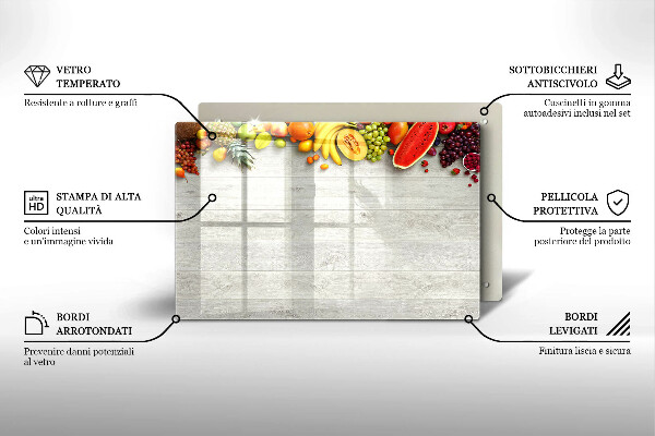 Cobertura placa vitrocerámica Frutas em capas