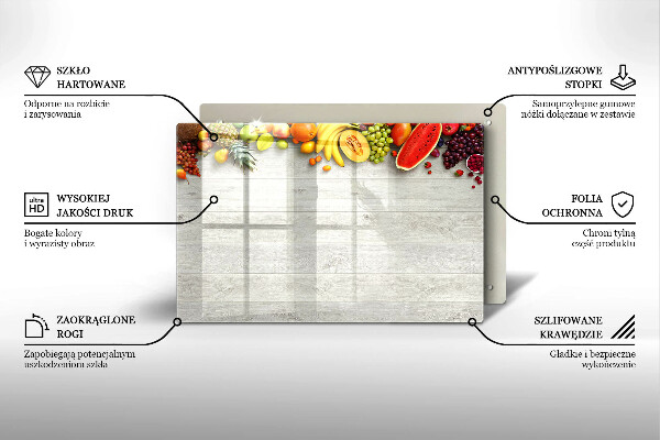 Cobertura placa vitrocerámica Frutas em capas
