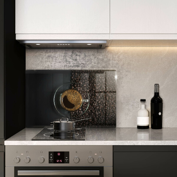 Protetor de fogão de vidro Café e feijão