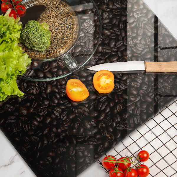 Protetor de fogão de vidro Café e feijão