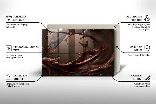 Protetor de fogão de vidro Chocolate líquido