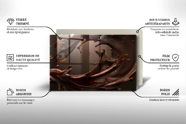 Protetor de fogão de vidro Chocolate líquido