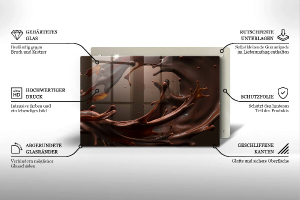 Protetor de fogão de vidro Chocolate líquido