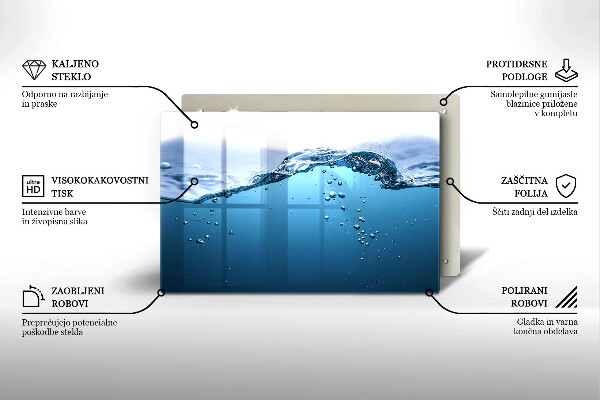 Protetor para fogão de vidro Água azul