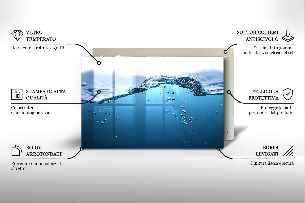 Protetor para fogão de vidro Água azul