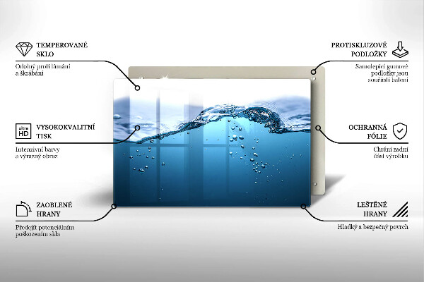 Protetor para fogão de vidro Água azul