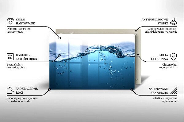 Protetor para fogão de vidro Água azul