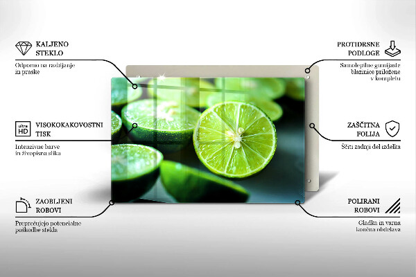 Protetor em vidro para fogão limão cítrico