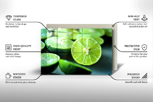 Protetor em vidro para fogão limão cítrico