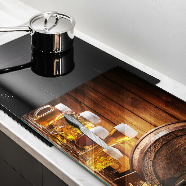 Protetor em vidro para fogão Um barril de cerveja