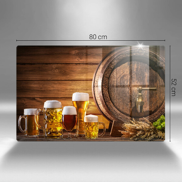 Protetor em vidro para fogão Um barril de cerveja