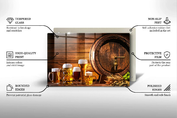 Protetor em vidro para fogão Um barril de cerveja