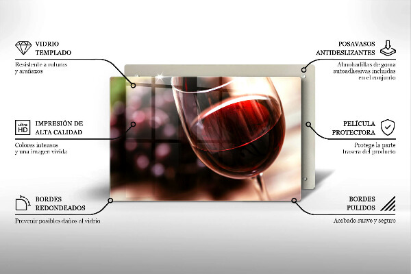 Protetor de fogão de vidro Um copo de vinho tinto