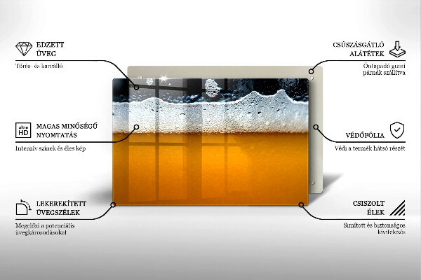 Protetor em vidro para fogão Beber espuma de cerveja