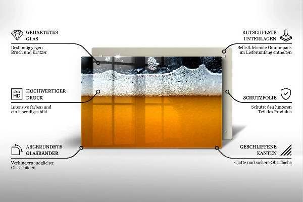 Protetor em vidro para fogão Beber espuma de cerveja