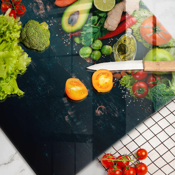 Protetor de fogão de vidro Frutas e vegetais