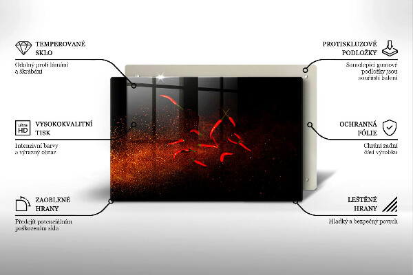 Protetor para fogão de vidro Pimentas picantes
