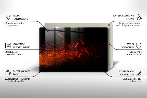 Protetor para fogão de vidro Pimentas picantes