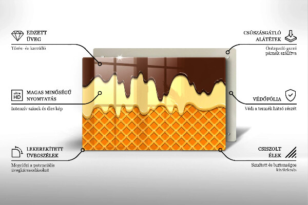 Protetor em vidro para fogão Ilustração de casquinha de sorvete