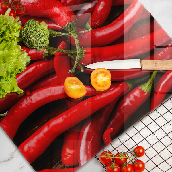 Protetor de fogão de vidro Pimentas picantes