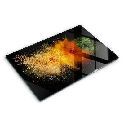 Protetor em vidro para fogão Especiarias coloridas