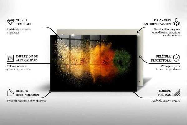Protetor em vidro para fogão Especiarias coloridas