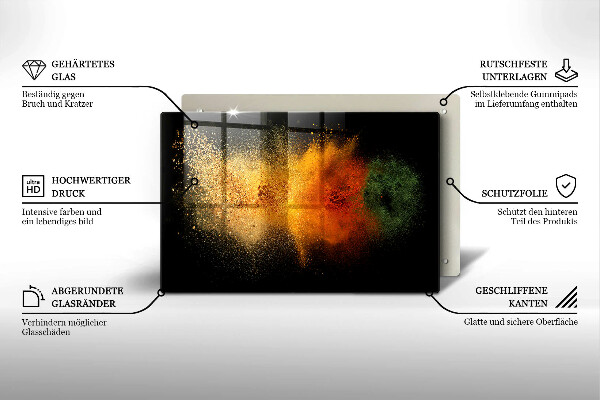 Protetor em vidro para fogão Especiarias coloridas