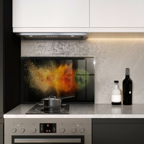 Protetor em vidro para fogão Especiarias coloridas