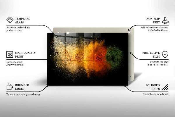 Protetor em vidro para fogão Especiarias coloridas