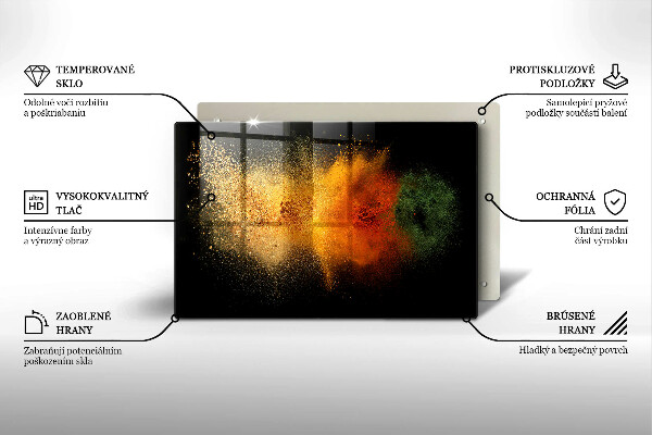 Protetor em vidro para fogão Especiarias coloridas