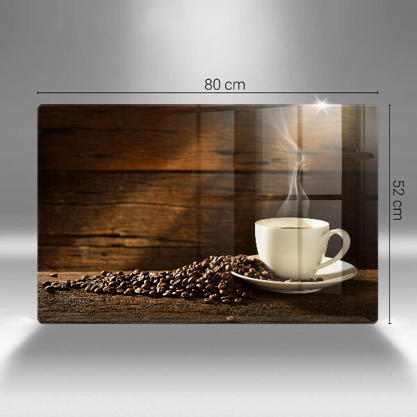 Cobertura placa vitrocerámica Xícara de café de madeira