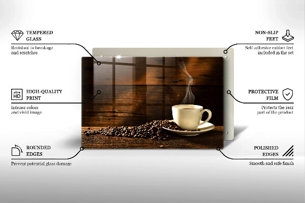 Cobertura placa vitrocerámica Xícara de café de madeira