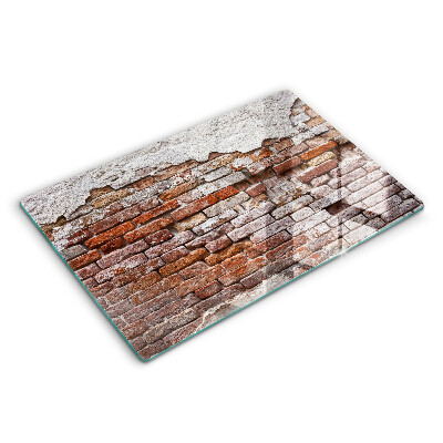 Protetor em vidro para fogão Parede velha de tijolos e concreto